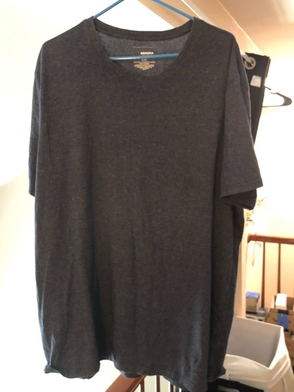 2XL, Sonoma, Dark Gray Scoop Neck Short Sleeve Shirt; Good Condition